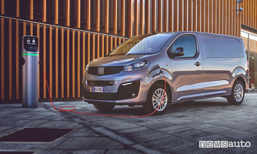 Nuovo Fiat E-Scudo elettrico in ricarica