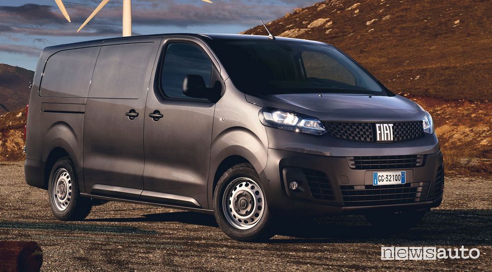 Vista di profilo nuovo Fiat Scudo Van