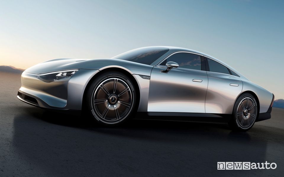 Vista di profilo Mercedes-Benz Vision EQXX