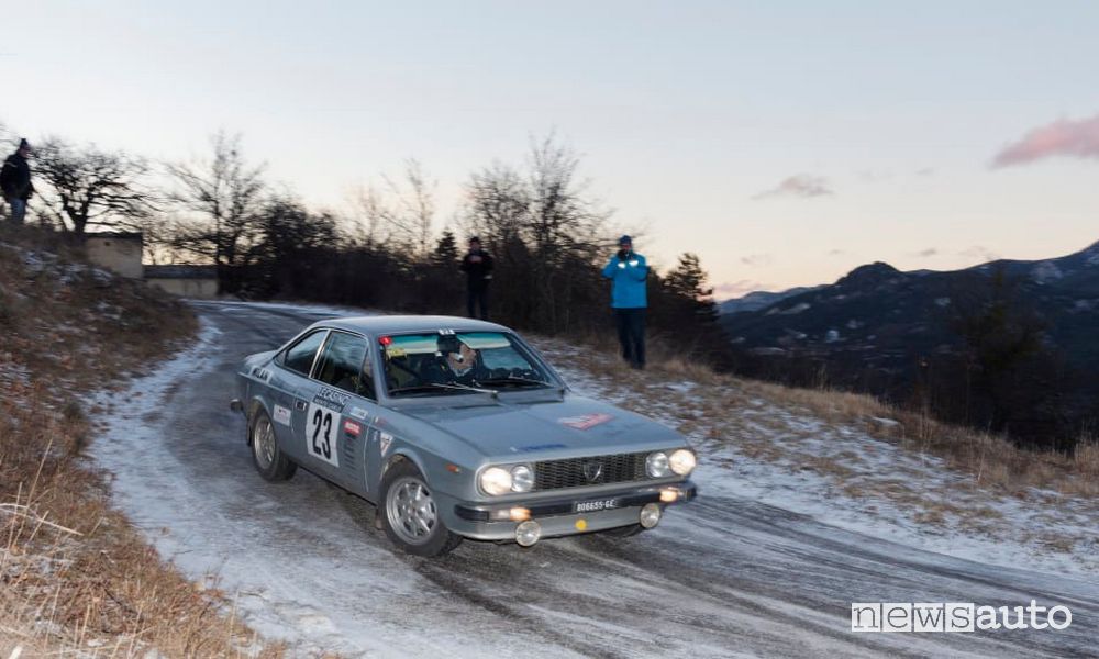 Aiolfi-Merenda con la Lancia Beta Coupè al Rally di Montecarlo storico 2022