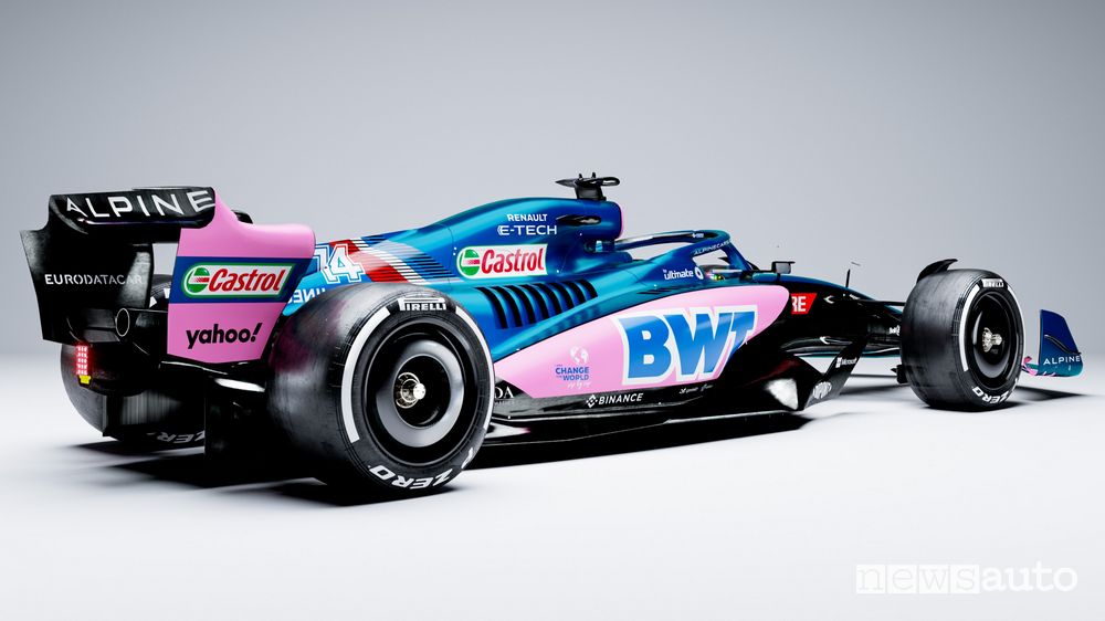 Vista posteriore Alpine F1 2022 A522