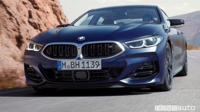 Vista anteriore BMW Serie 8 Grand Coupé su strada