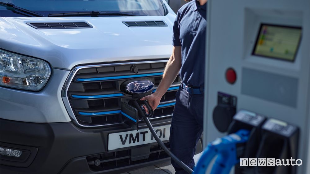Ford E-Transit elettrico ricarica rapida CC