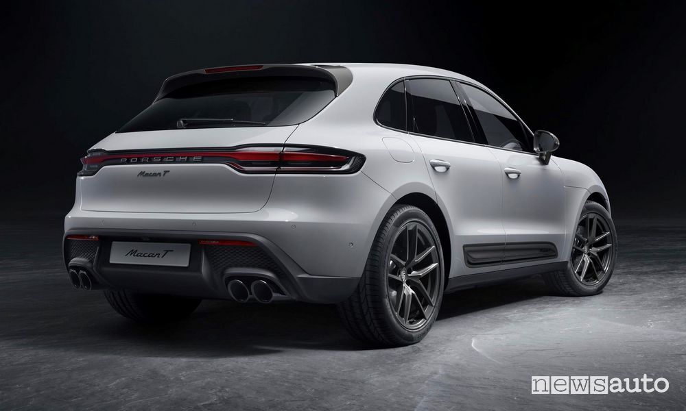 Vista posteriore nuova Porsche Macan T