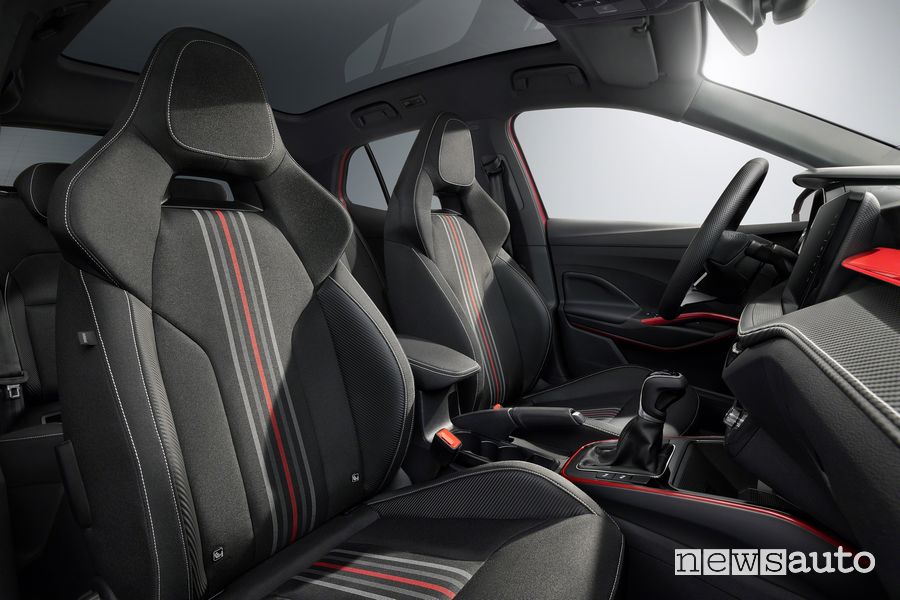 Sedili anteriore abitacolo Skoda Fabia Monte Carlo