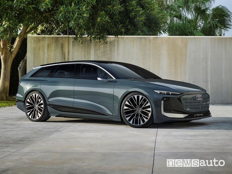 Vista di profilo Audi A6 Avant e-tron concept