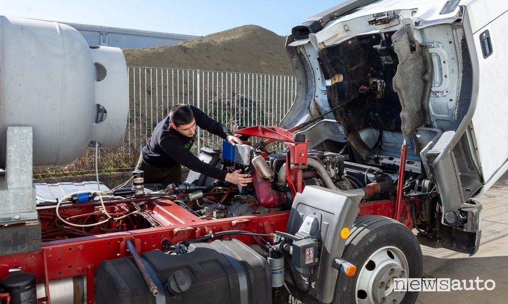 Diesel alternativo nel motore del camion Iveco Eurocargo
