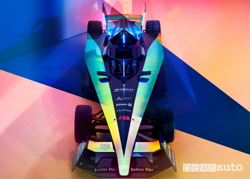 Vista anteriore Formula E monoposto Gen3