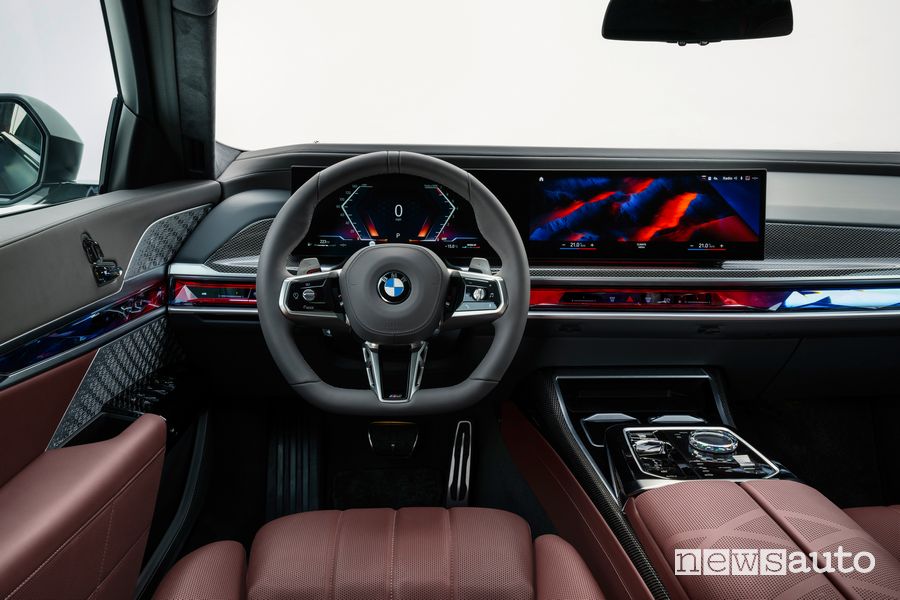 Volante, plancia strumenti abitacolo BMW 760i xDrive