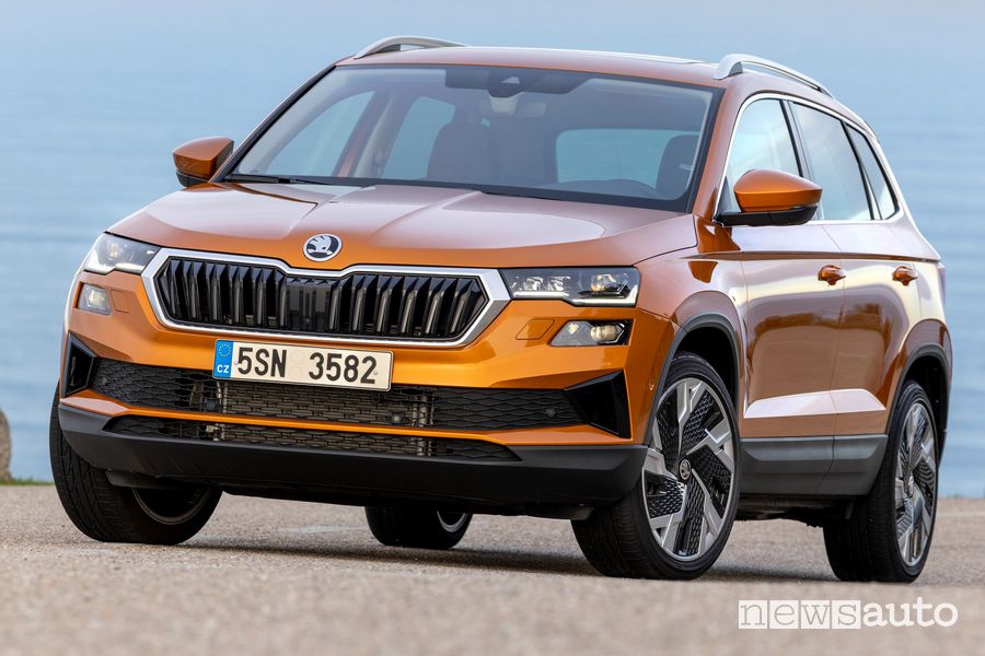 Vista di profilo nuovo Skoda Karoq Style