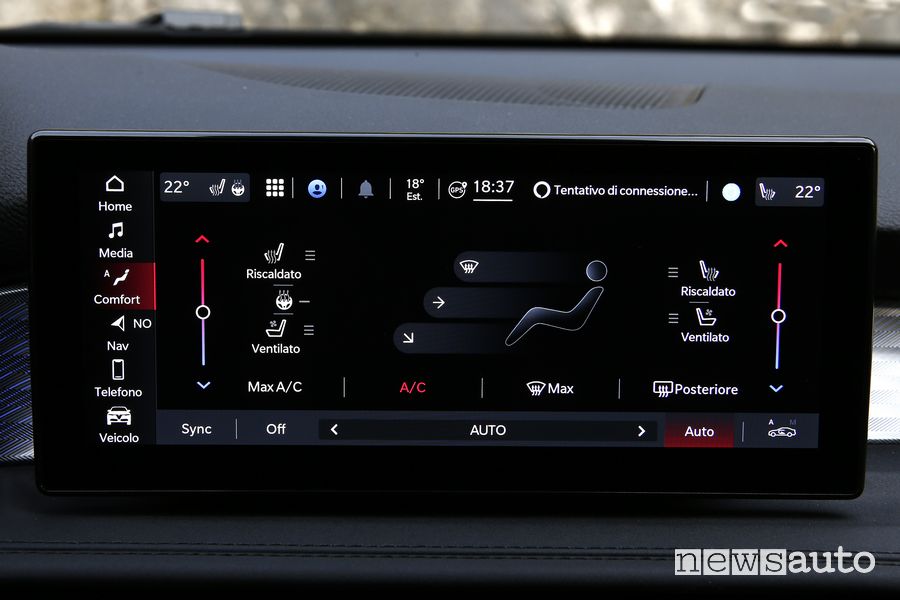Display infotainment abitacolo nuovo Alfa Romeo Tonale