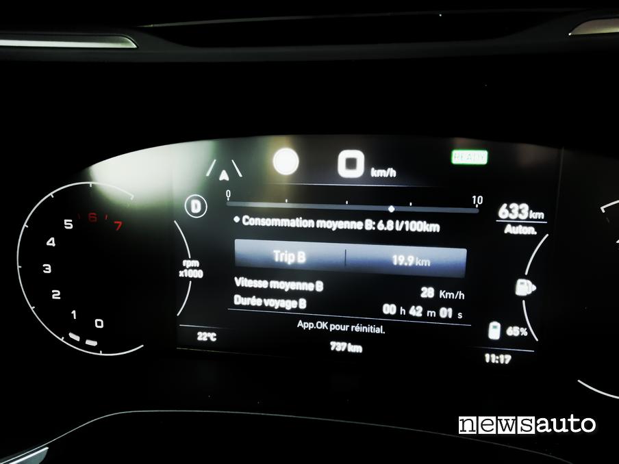 Fiat Tipo Hybrid strumentazione consumi