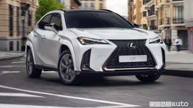 Vista di profilo Lexus UX Hybrid 2023