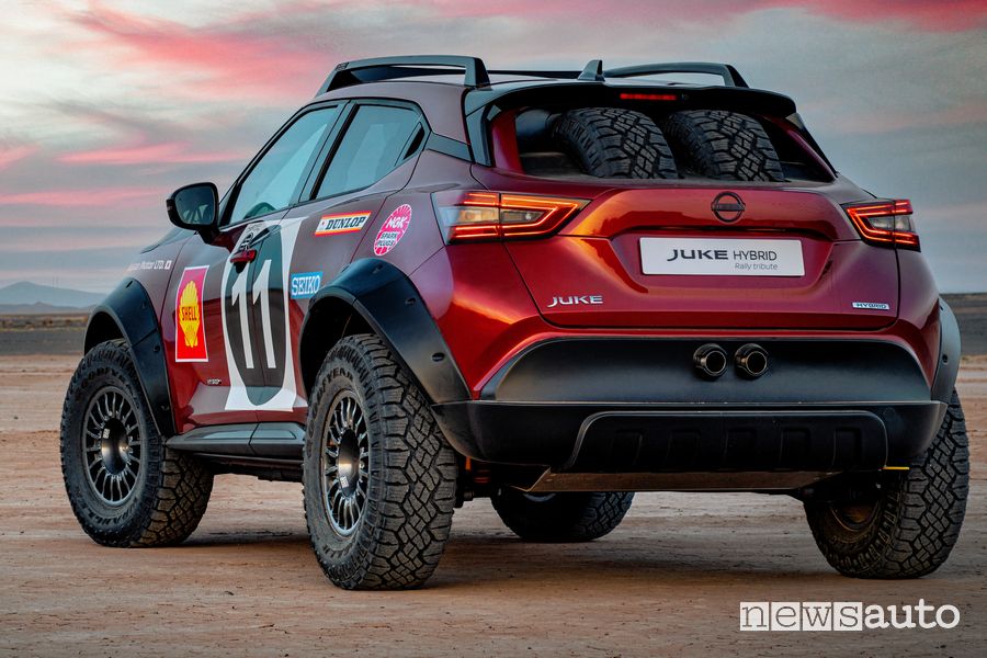Vista posteriore Nissan JUKE Hybrid Rally