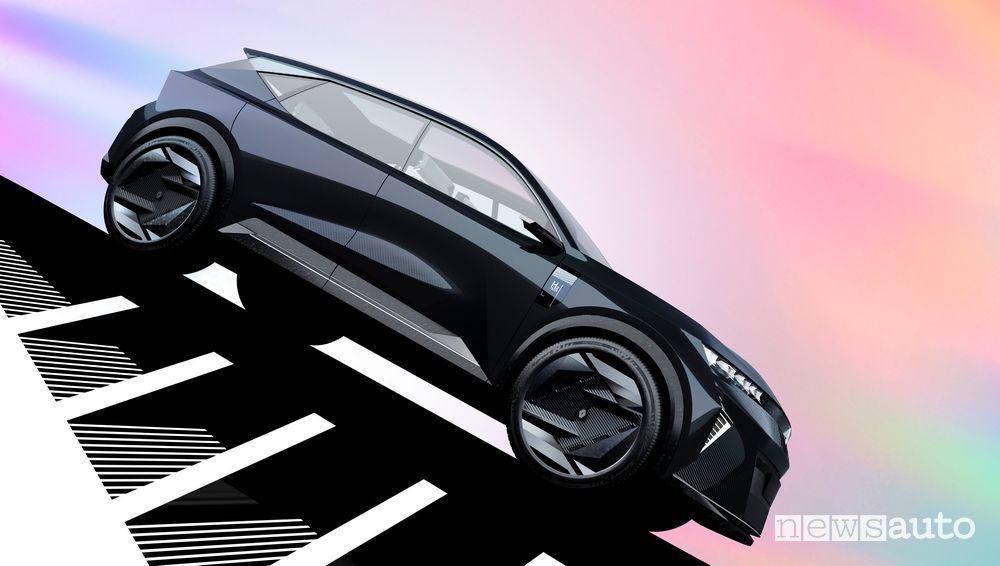 Vista laterale Renault Scénic Vision concept car