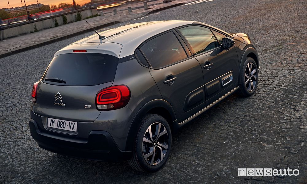 Vista posteriore Citroën C3 Elle serie speciale