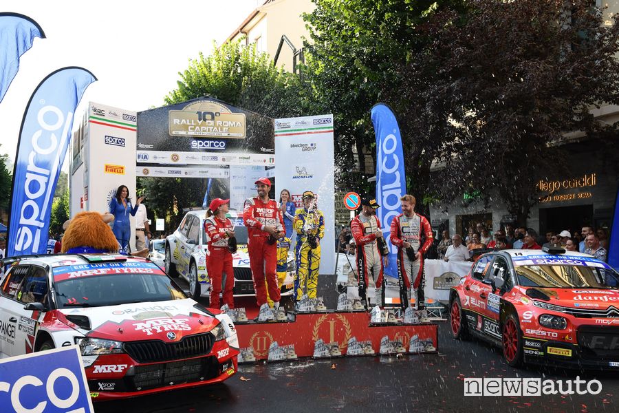 Podio finale CIAR Rally di Roma Capitale 2022