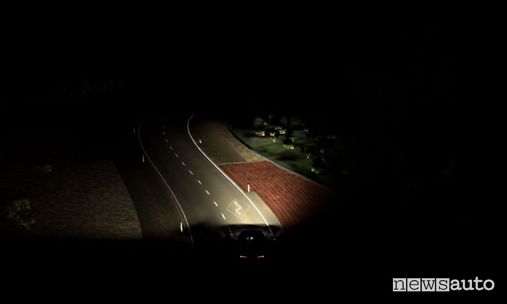 Info di guida dai fari auto