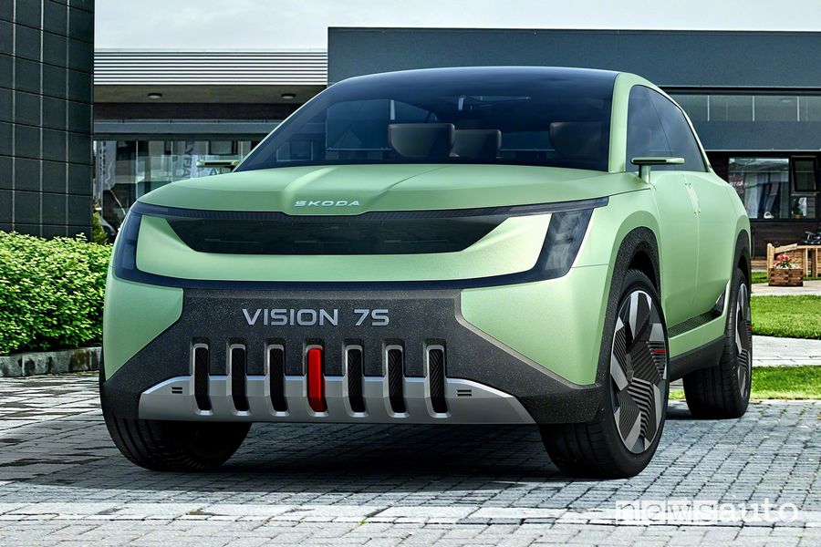 Vista frontale Škoda Vision 7S