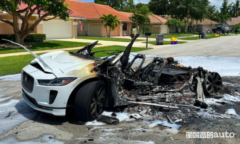 Incendio Jaguar I-Pace elettrica, perché è andata a fuoco