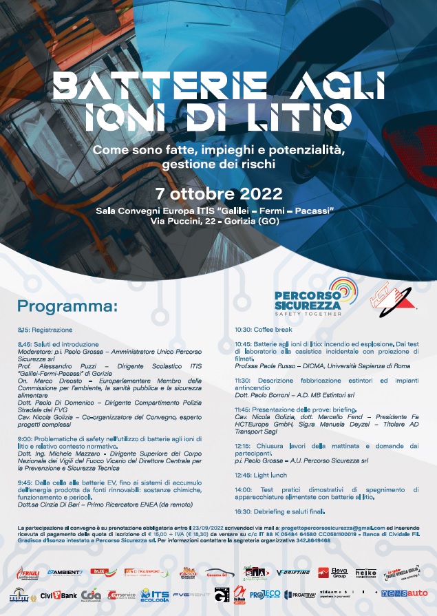 Locandina dibattito sulle batterie al lito di Gorizia del 7 ottobre 2022