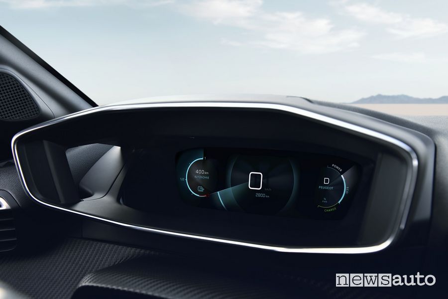 Quadro strumenti info autonomia nuova Peugeot e-208