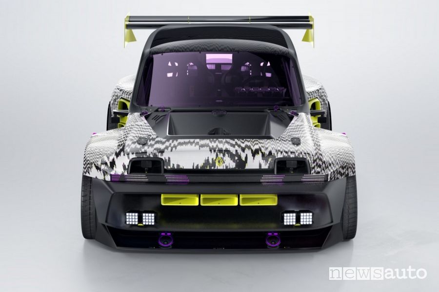 Vista frontale Renault R5 Turbo 3E showcar elettrica