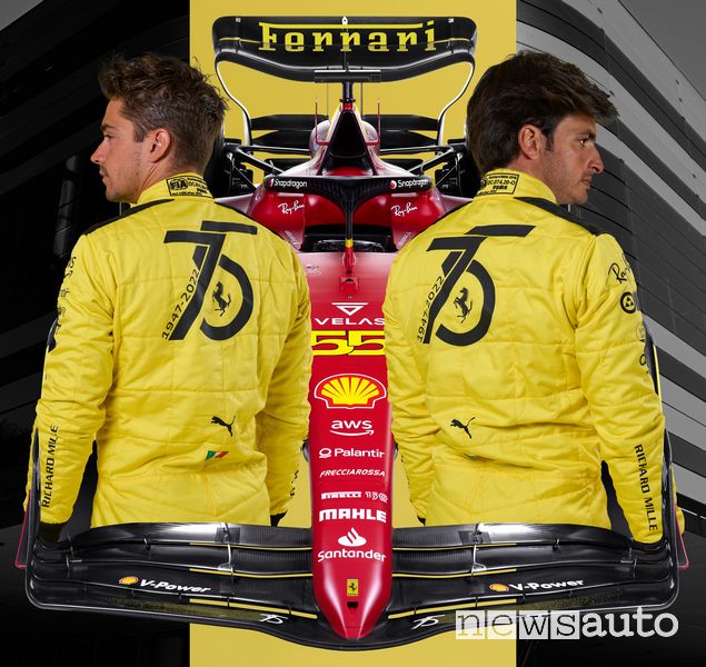 Tute e caschi piloti Ferrari giallo Modena