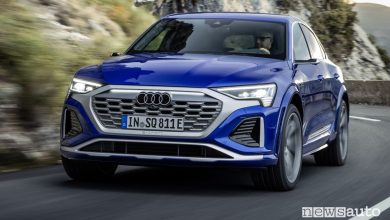 Audi SQ8 Sportback e-tron quattro anteriore 3/4 su strada