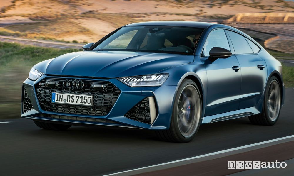 Audi RS 7 Sportback performance anteriore 3/4 su strada