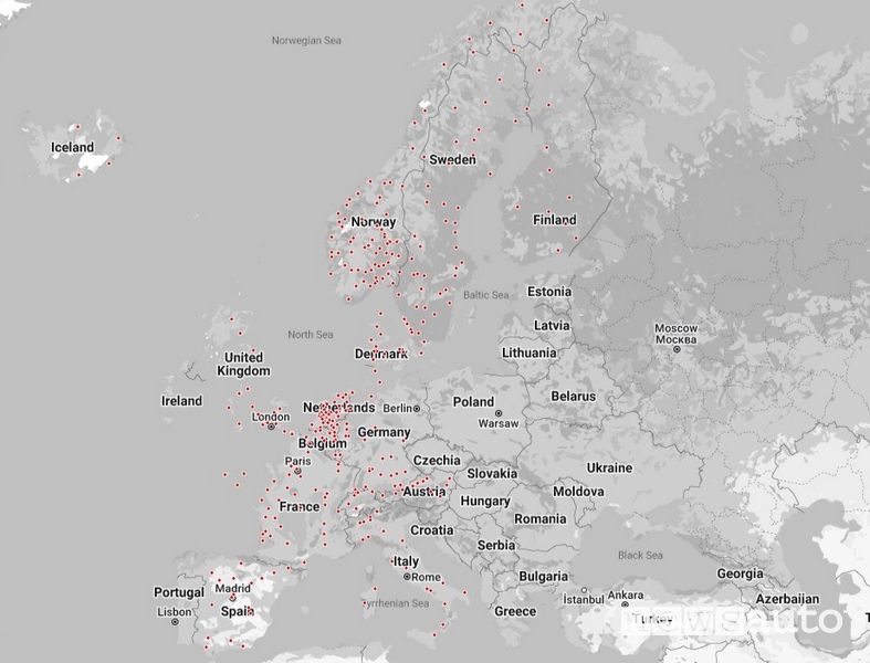 mappa i Tesla Superchargher aperti a tutti, anche in Italia