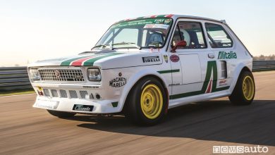 Fiat 127 Top elaborata livrea Alitalia test in pista
