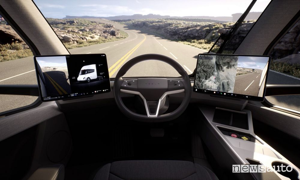 abitacolo del camion elettrico Tesla Semi