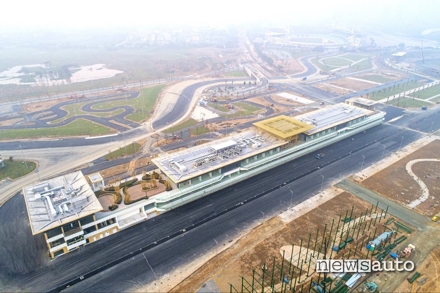 Rettilineo Hanoi Circuit visto dall'alto (Vietnam)