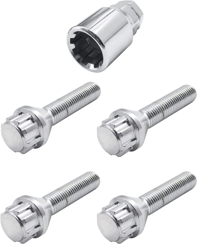 Bulloni antifurto ruota set 4 con adattatore per chiave