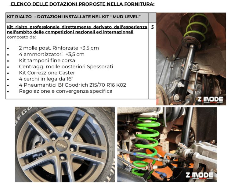 Kit rialzo Suzuki Vitara 4x4