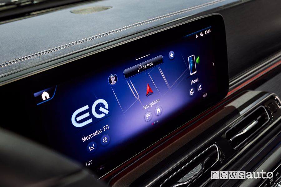 Nuovo Mercedes EQV display infotainment MBUX