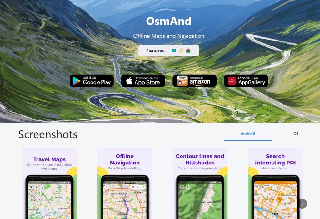 OSMAND app per viaggi e navigazione
