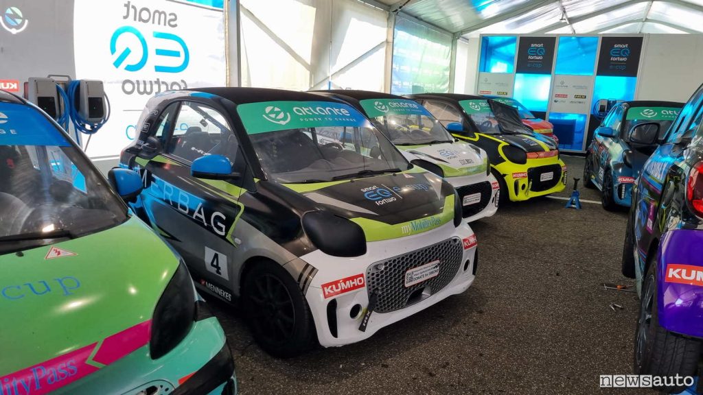 smart EQ fortwo e-cup il parcheggio delle smart