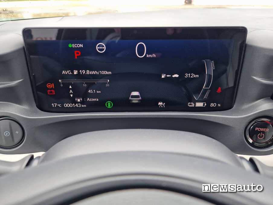 Honda e:Ny1 display 10.25 pollici cruscotto digitale