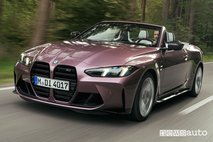 Nuova BMW M4 Cabrio su strada