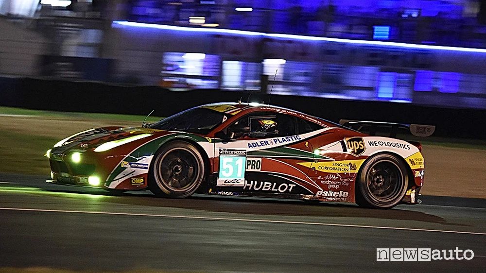Fisichella con Ferrari 458 GTC della AF Corse alla 24 Ore di Le Mans
