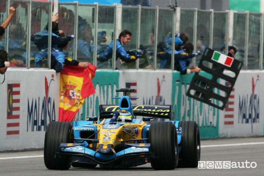 Fisichella vittoria con la Renault vittoria nel Gp della Malesia F1 2006