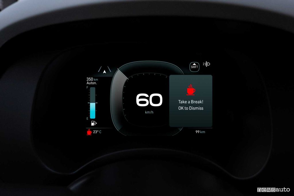 Fiat Pandina serie speciale info Rilevatore di stanchezza quadro strumenti digitale