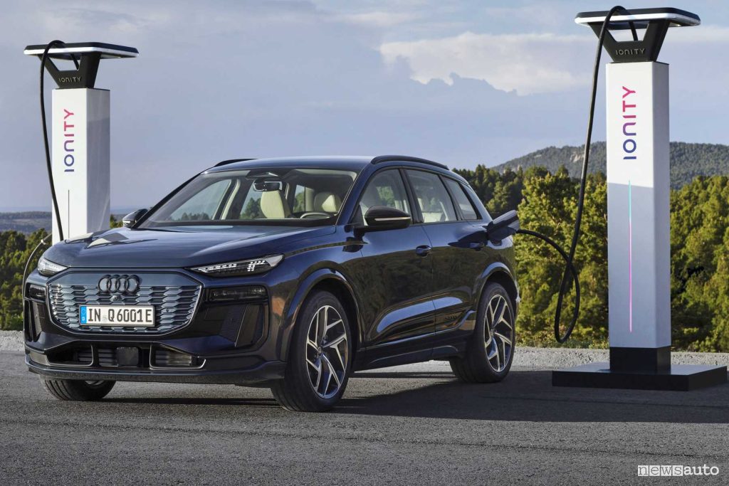 Audi Q6 e-tron quattro in ricarica Ionity