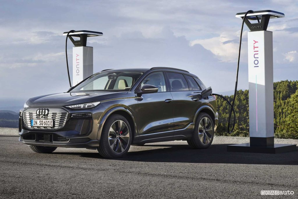 Audi SQ6 e-tron in ricarica Ionity