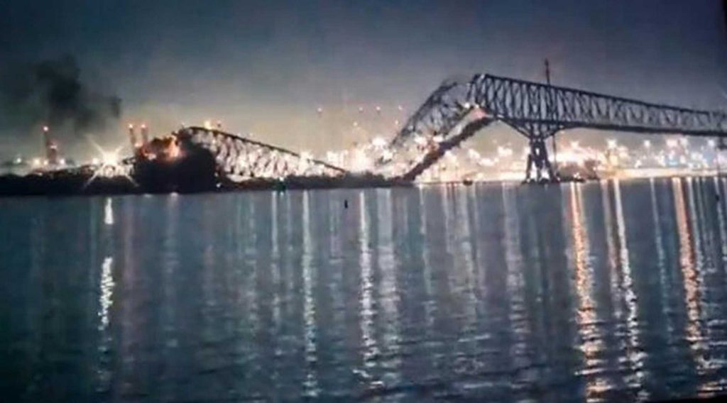 Crollo ponte Francis Scott Key Bridge di Baltimora