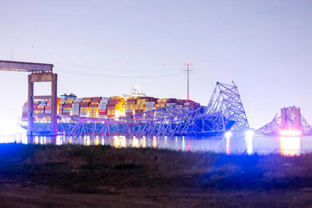 Crollo ponte Francis Scott Key Bridge di Baltimora