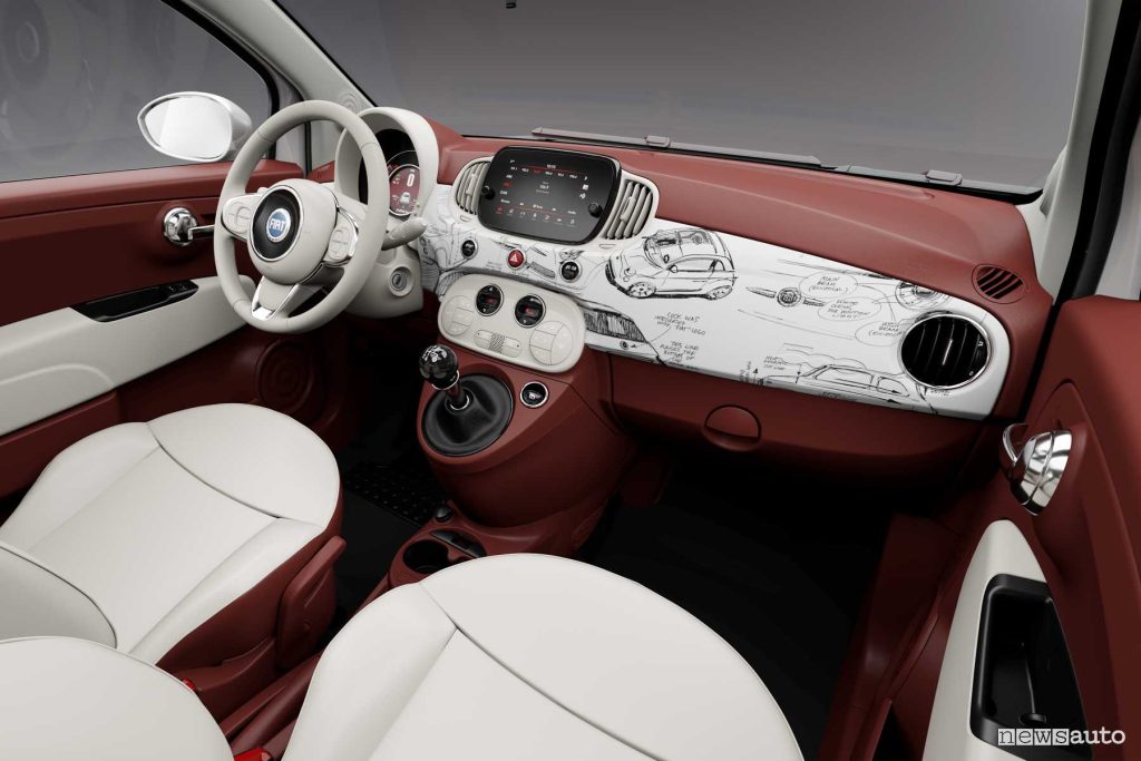 Fiat 500 Tributo Trepiuno plancia abitacolo