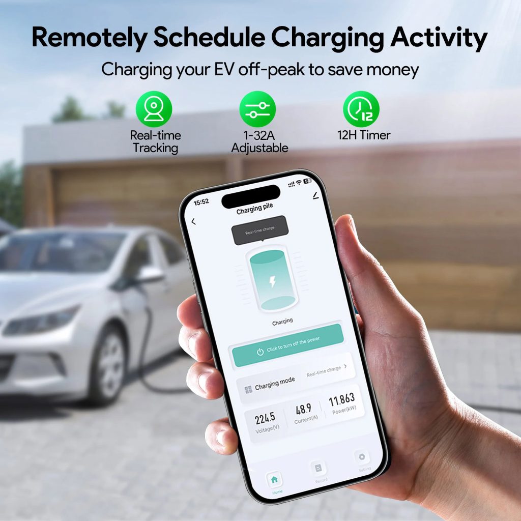 L'App dal telefono permette di gestire la wallbox da remoto